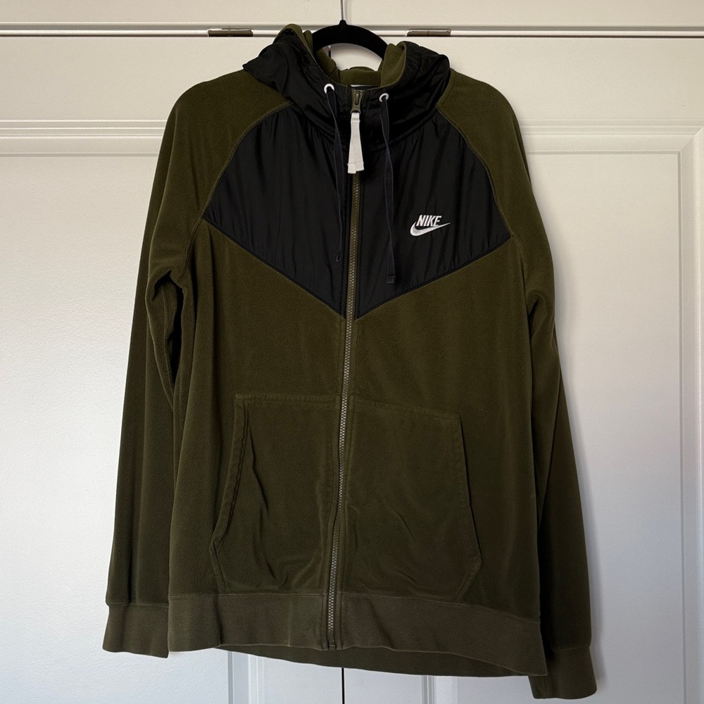 Nike Men's Olive and Black Hooded Windbreaker